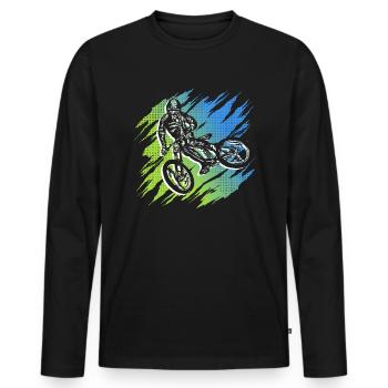 Mountain Bike Bike Graphic Mountain Bike - Men's Premium Organic Long Sleeve Shirt - black - Front - Nico (187cm)