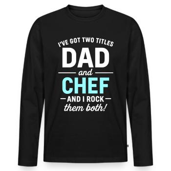Dad and Father's Day Design - Men's Premium Organic Long Sleeve Shirt - black - Front - Nico (187cm)