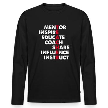 Enseignant - enseignante - école - cadeau de - T-shirt manches longues Premium bio Homme - noir - Devant - Nico (187cm)