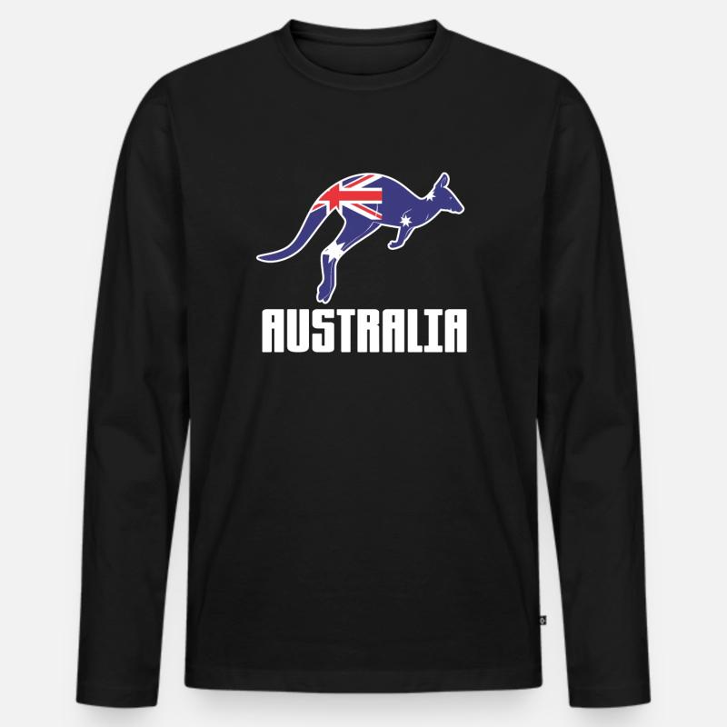 Australien - Männer Premium Bio Langarmshirt - Schwarz