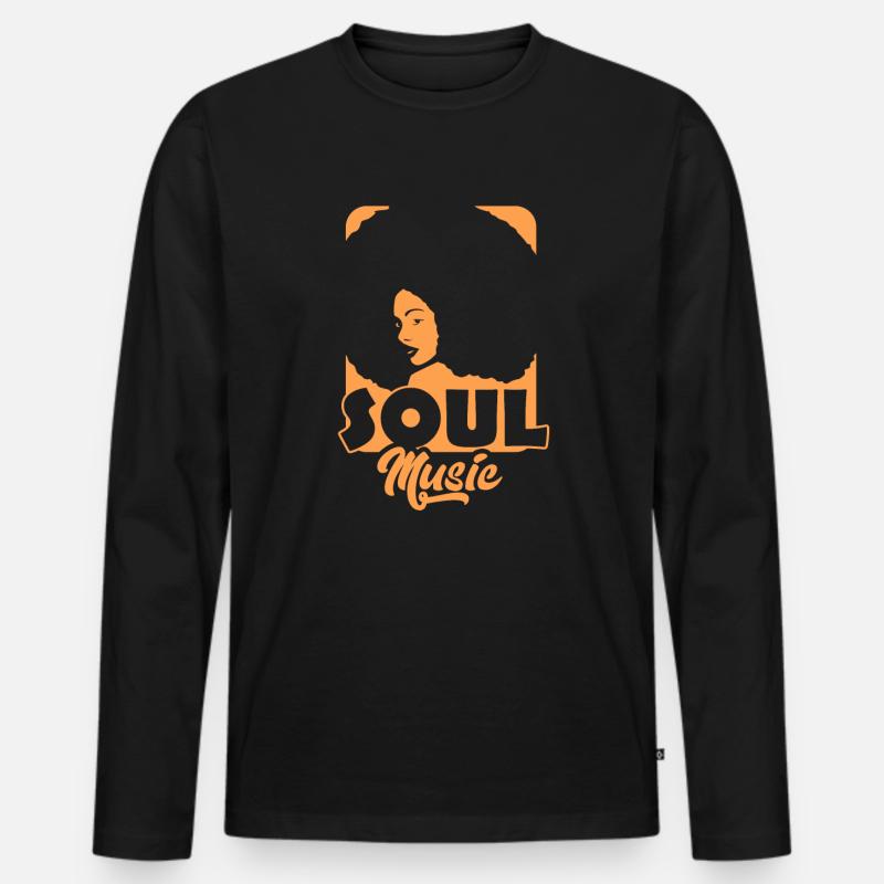 Soul Musik - Männer Premium Bio Langarmshirt - Schwarz