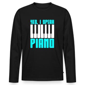 Piano piano - Men's Premium Organic Long Sleeve Shirt - black - Front - Nico (187cm)