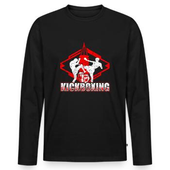 Kickboxen Kickboxer - Männer Premium Bio Langarmshirt - Schwarz - Vorne - Nico (187cm)