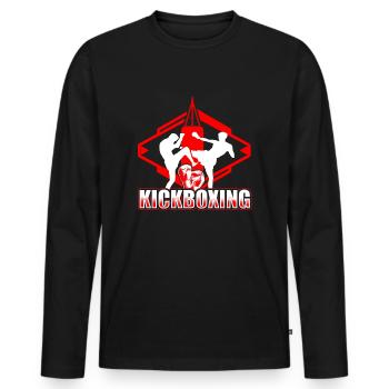 Kickboxen Kickboxing Kickboxer - Männer Premium Bio Langarmshirt - Schwarz - Vorne - Nico (187cm)