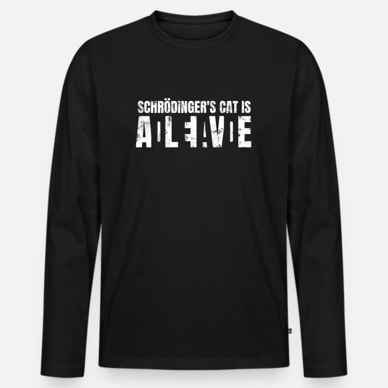 Schrödingers Katze - Männer Premium Bio Langarmshirt - Schwarz