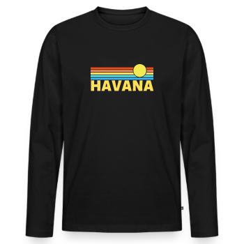 Havana Havanna - Men's Premium Organic Long Sleeve Shirt - black - Front - Nico (187cm)