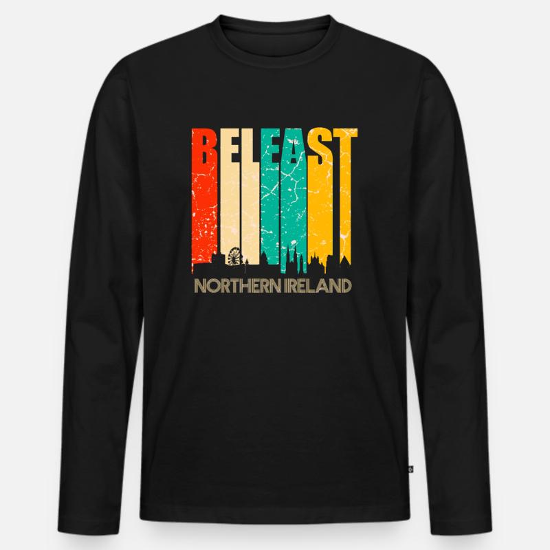 Belfast - Männer Premium Bio Langarmshirt - Schwarz