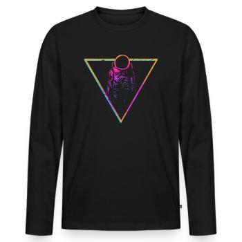 astronaute - T-shirt manches longues Premium bio Homme - noir - Devant - Nico (187cm)