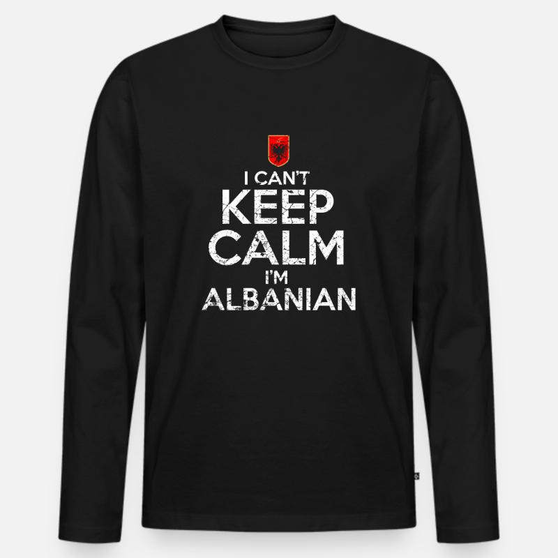 Albaner - Männer Premium Bio Langarmshirt - Schwarz