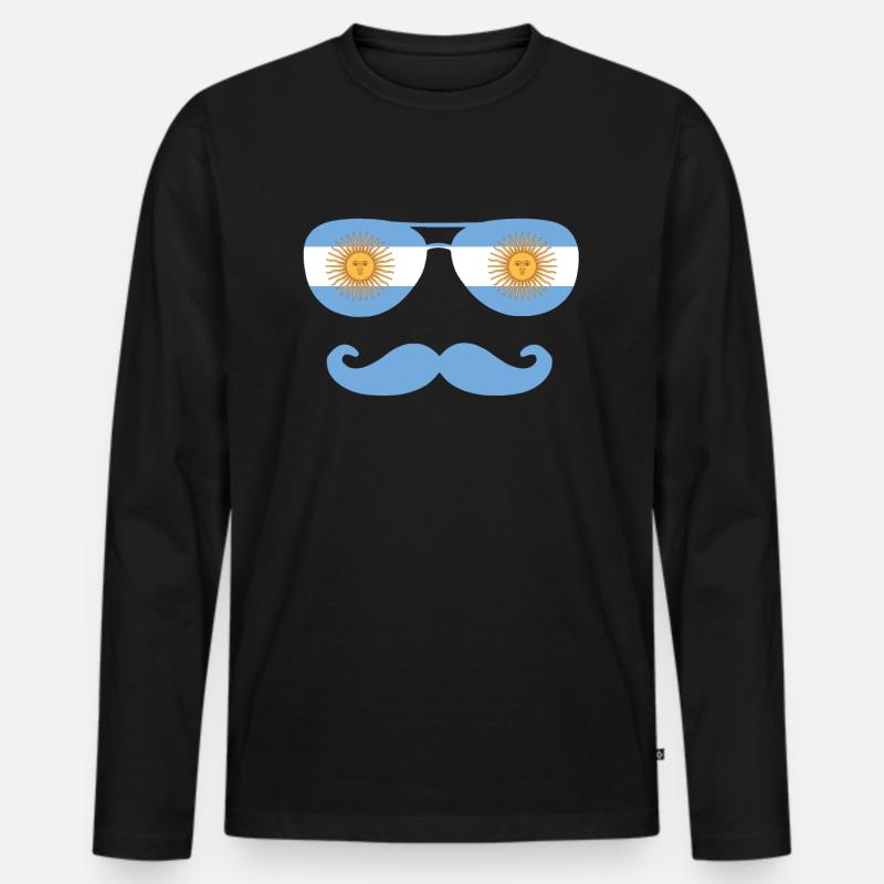 Argentinien Argentinier Flagge - Männer Premium Bio Langarmshirt - Schwarz