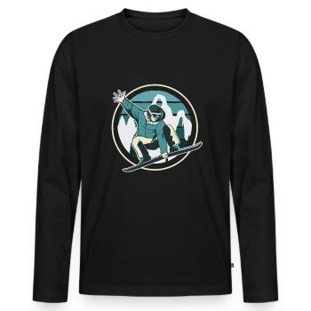 Snowboard Snowboarder Snowboarding - Men's Premium Organic Long Sleeve Shirt - black - Front - Nico (187cm)