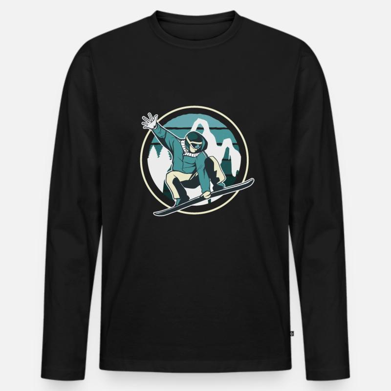 Snowboard Snowboarder Snowboarding - Männer Premium Bio Langarmshirt - Schwarz