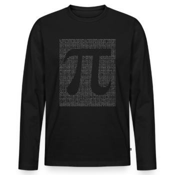 Kreiszahl Pi - Männer Premium Bio Langarmshirt - Schwarz - Vorne - Nico (187cm)