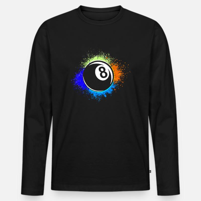 Billard - Männer Premium Bio Langarmshirt - Schwarz
