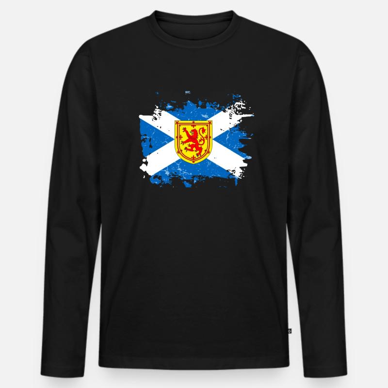 Schottland - Männer Premium Bio Langarmshirt - Schwarz