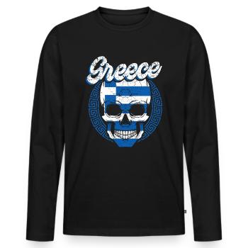 Grèce - T-shirt manches longues Premium bio Homme - noir - Devant - Nico (187cm)