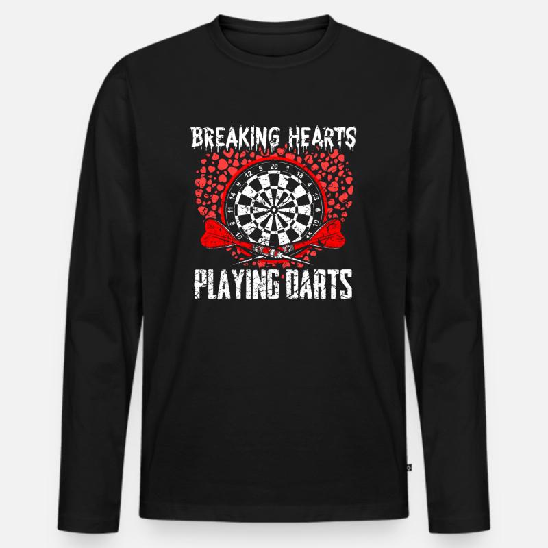 Dart Darts - Männer Premium Bio Langarmshirt - Schwarz