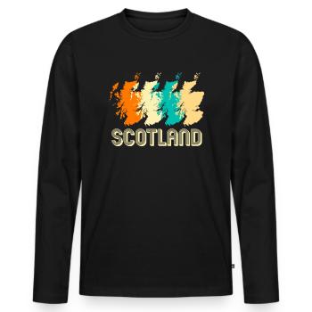 Scotland - Men's Premium Organic Long Sleeve Shirt - black - Front - Nico (187cm)
