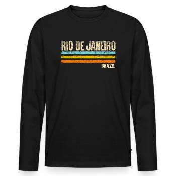 Rio de Janeiro - Männer Premium Bio Langarmshirt - Schwarz - Vorne - Nico (187cm)