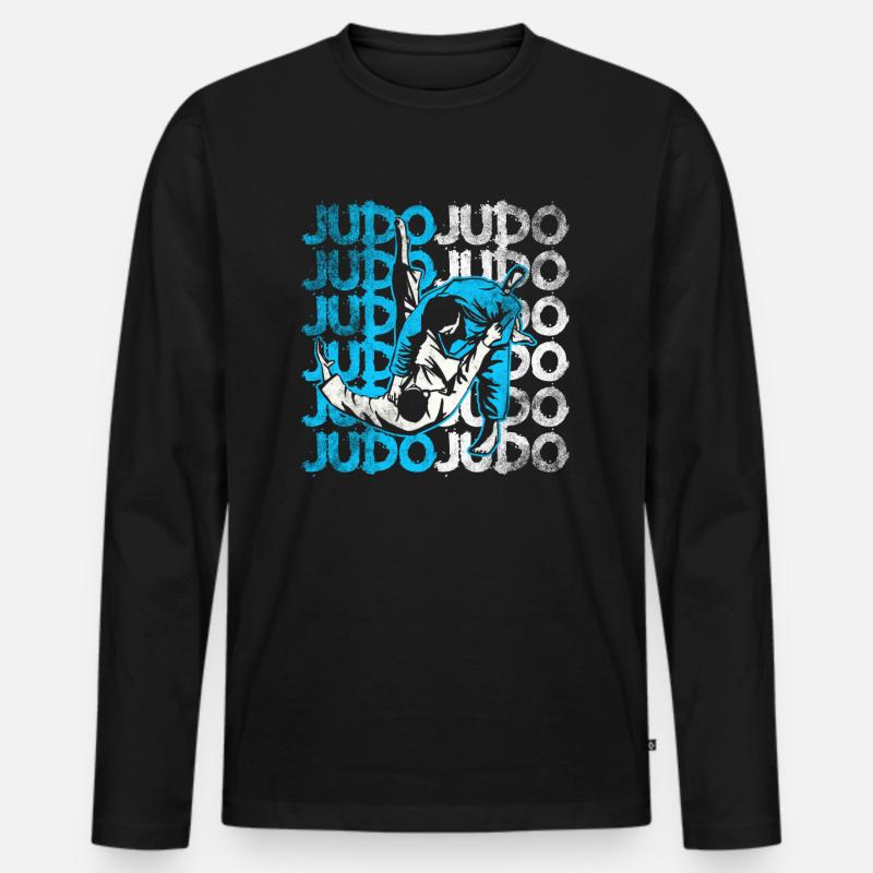 Judo - Männer Premium Bio Langarmshirt - Schwarz