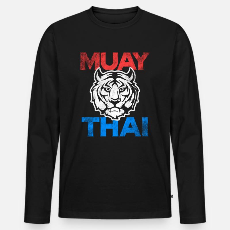 Muay Thai - Männer Premium Bio Langarmshirt - Schwarz