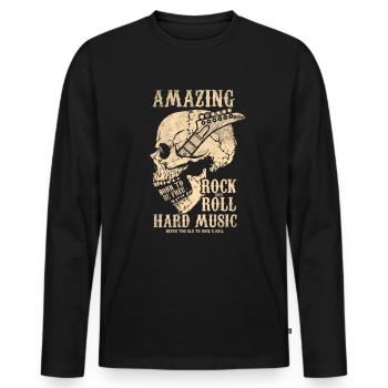 Rock 'n' Roll - Men's Premium Organic Long Sleeve Shirt - black - Front - Nico (187cm)