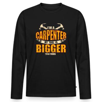 Lustiger Zimmermann Schreiner Tischler Spruch - Männer Premium Bio Langarmshirt - Schwarz - Vorne - Nico (187cm)