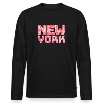 I love new york - Men's Premium Organic Long Sleeve Shirt - black - Front - Nico (187cm)