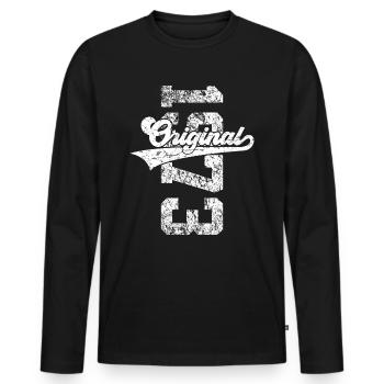 53RD BIRTHDAY ORIGINAL 1973 - Men's Premium Organic Long Sleeve Shirt - black - Front - Nico (187cm)