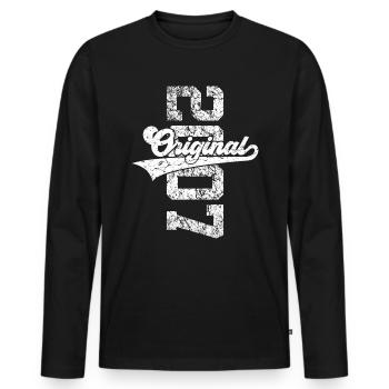 19TH BIRTHDAY ORIGINAL 2007 - Men's Premium Organic Long Sleeve Shirt - black - Front - Nico (187cm)