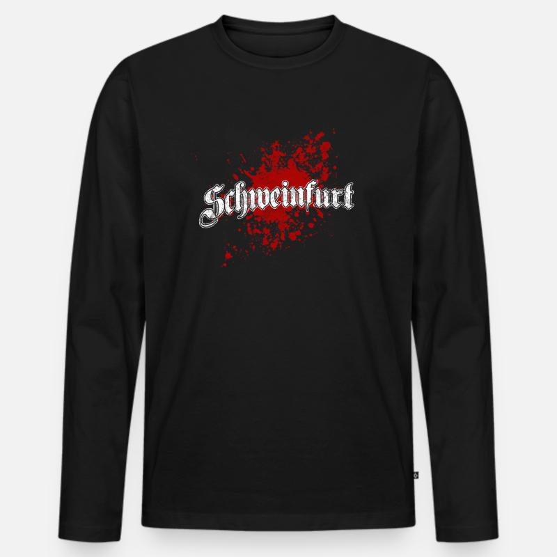 Schweinfurt - Männer Premium Bio Langarmshirt - Schwarz