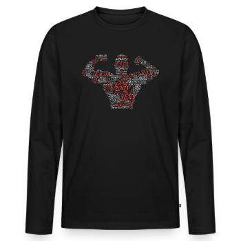 Gym Typography - Men's Premium Organic Long Sleeve Shirt - black - Front - Nico (187cm)