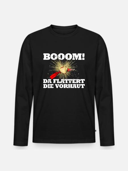 Feuerwerk Silvester Pyro - Männer Premium Bio Langarmshirt - Schwarz
