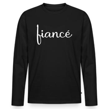 Fiancé Matching Engagement Gift Groom’s Mariage du marié - T-shirt manches longues Premium bio Homme - noir - Devant - Nico (187cm)