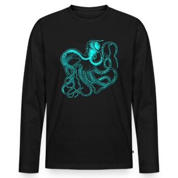 Octopus Squid Octopus Octopus - Men's Premium Organic Long Sleeve Shirt - black - Front - Nico (187cm)