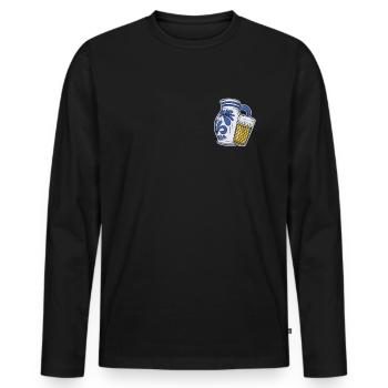 Ebbelwoi Drôle logo Eppler Cidre Francfort - T-shirt manches longues Premium bio Homme - noir - Devant - Nico (187cm)