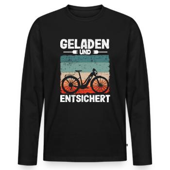 EBike Elektrofahrrad Ebike Geschenk Pedelec Lustig - Männer Premium Bio Langarmshirt - Schwarz - Vorne - Nico (187cm)