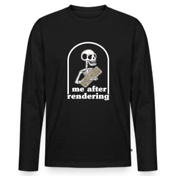 Me After Rendering Skeleton Funny Filmmaker Gift - Men's Premium Organic Long Sleeve Shirt - black - Front - Nico (187cm)