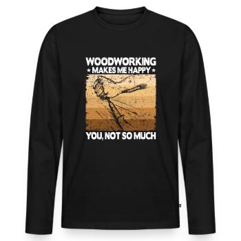 Menuisier papa artisan de menuisier Cadeau Drôle - T-shirt manches longues Premium bio Homme - noir - Devant - Nico (187cm)