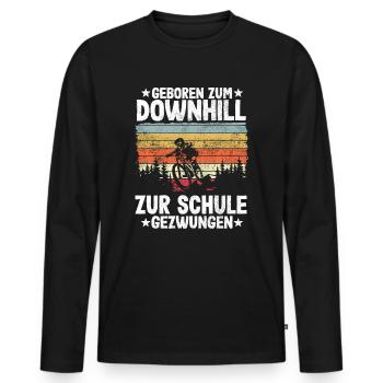 Downhill Kinder Spruch Schule MTB Mountainbike - Männer Premium Bio Langarmshirt - Schwarz - Vorne - Nico (187cm)