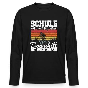 Downhill Mountainbike Kinder Geschenk MTB - Männer Premium Bio Langarmshirt - Schwarz - Vorne - Nico (187cm)