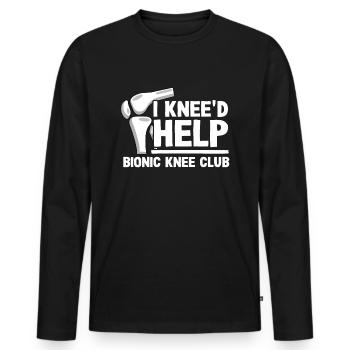 Künstliches Knie Geschenk Knie Operation Genesung - Männer Premium Bio Langarmshirt - Schwarz - Vorne - Nico (187cm)