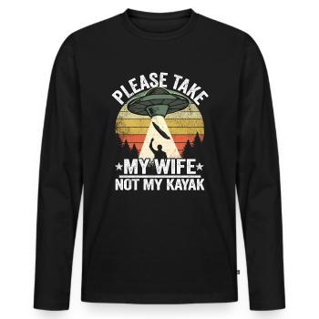 Kanu Vatertag Kajak Kanufahrer Paddeln Papa - T-shirt manches longues Premium bio Homme - noir - Devant - Nico (187cm)