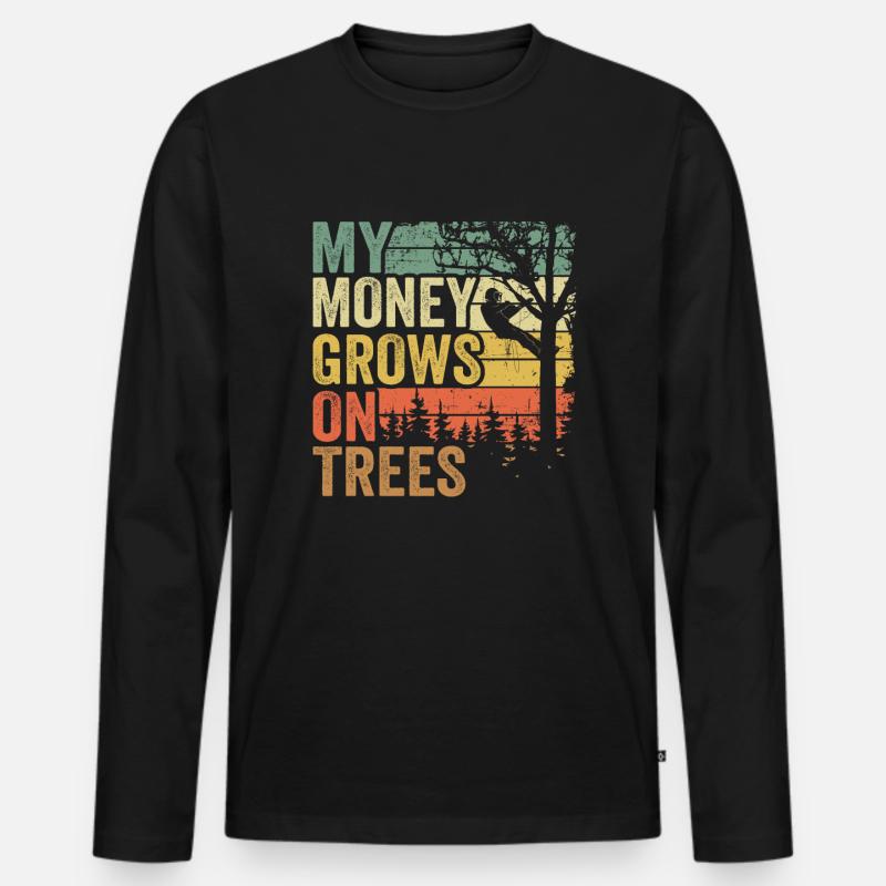 Baumpfleger Baumkletterer Geschenk Holzfäller - Männer Premium Bio Langarmshirt - Schwarz