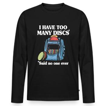 Disc Golf Spieler Geschenk Vintage Spieler Hobby - T-shirt manches longues Premium bio Homme - noir - Devant - Nico (187cm)