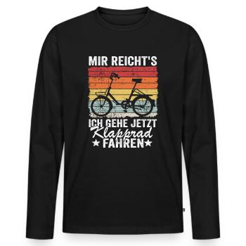 Klapprad Geschenk Faltrad Klappradfahrer Spruch - Männer Premium Bio Langarmshirt - Schwarz - Vorne - Nico (187cm)