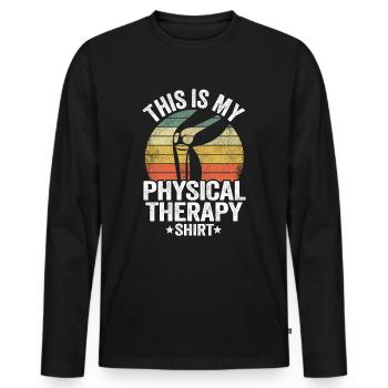 Künstliches Knie Knie Operation Physio Therapie - Männer Premium Bio Langarmshirt - Schwarz - Vorne - Nico (187cm)
