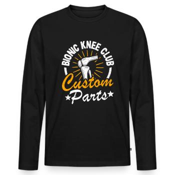 Knie OP Geschenk Operation Knie OP Genesung Lustig - Männer Premium Bio Langarmshirt - Schwarz - Vorne - Nico (187cm)