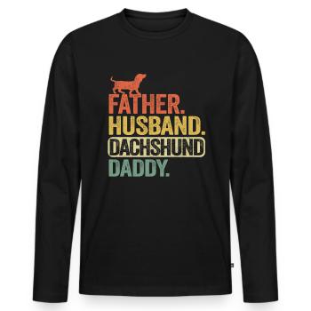 Père Mari Teckel Papa Teckel Teckel - T-shirt manches longues Premium bio Homme - noir - Devant - Nico (187cm)