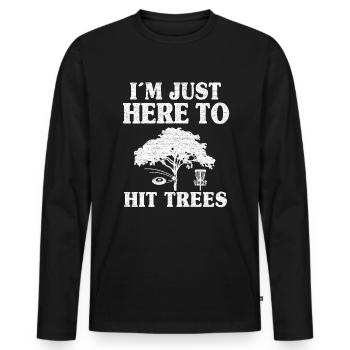 Disc Golf Sayings Cadeau de joueur de Frisbee drôle - T-shirt manches longues Premium bio Homme - noir - Devant - Nico (187cm)